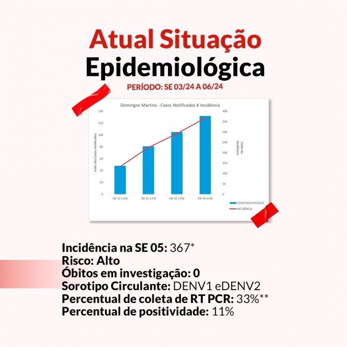 Surto de dengue em Domingos Martins: aumento alarmante de casos em menos de 15 dias